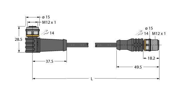 Turck Aktuator- u. Sensorleitung WKC12T-12-RSC12T/TXL
