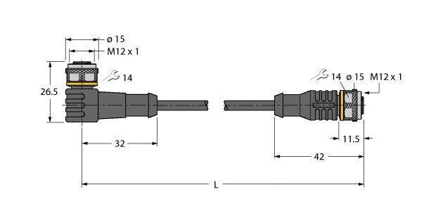 Turck Aktuator- u. Sensorleitung WKC4TP7X212RSC4T/TEL