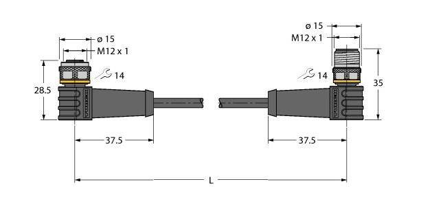 Turck Aktuator- u. Sensorleitung WKS4.5T-1WSS4.5T/TXL