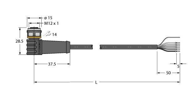 Turck Aktuator- u. Sensorleitung WKS4.5T-20/TXL