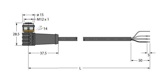 Turck Aktuator- u. Sensorleitung WKS4T-15/TXL