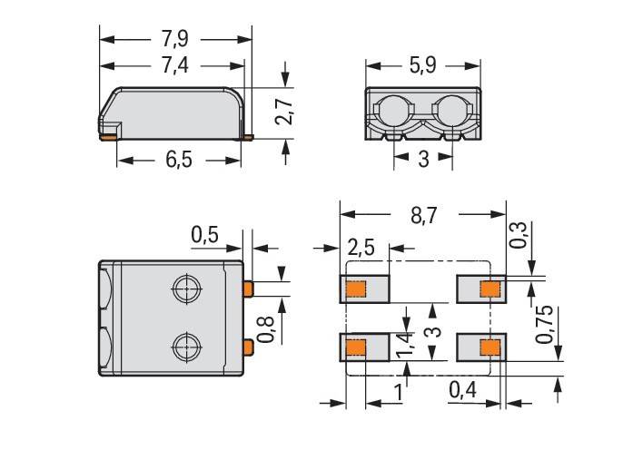 WAGO GmbH & Co. KG SMD-Leiterplattenklemme 2059-302/998-603