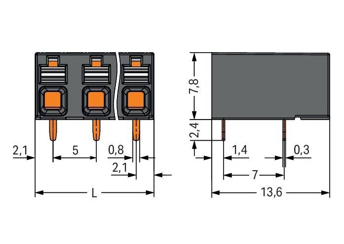 WAGO GmbH & Co. KG THR-Leiterplattenklemme 2086-3228/997-607