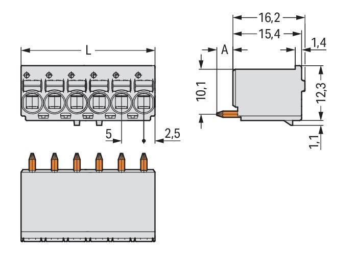 WAGO GmbH & Co. KG 1-Leiter-THT-Federleiste 2092-1155/000-1000