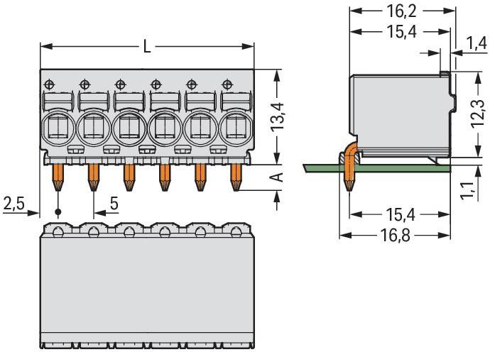 WAGO GmbH & Co. KG 1-Leiter-THR-Federleiste 2092-1377/200-000