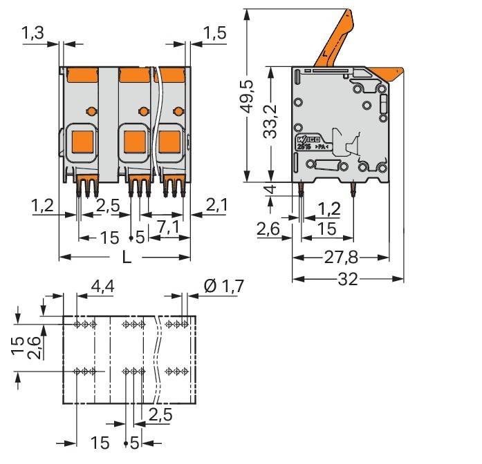 WAGO GmbH & Co. KG Leiterplattenklemme Hebel 2616-1353