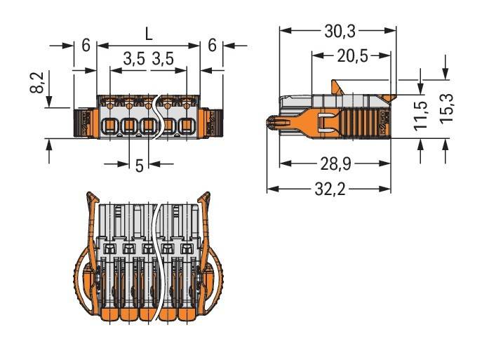 WAGO GmbH & Co. KG 1-LeiterFederleiste Hebel 2721-1105/037-000