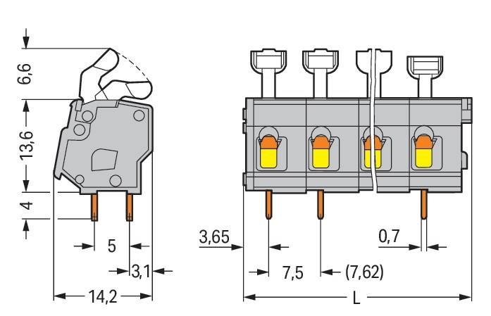 WAGO GmbH & Co. KG Leiterplattenklemme 257-566