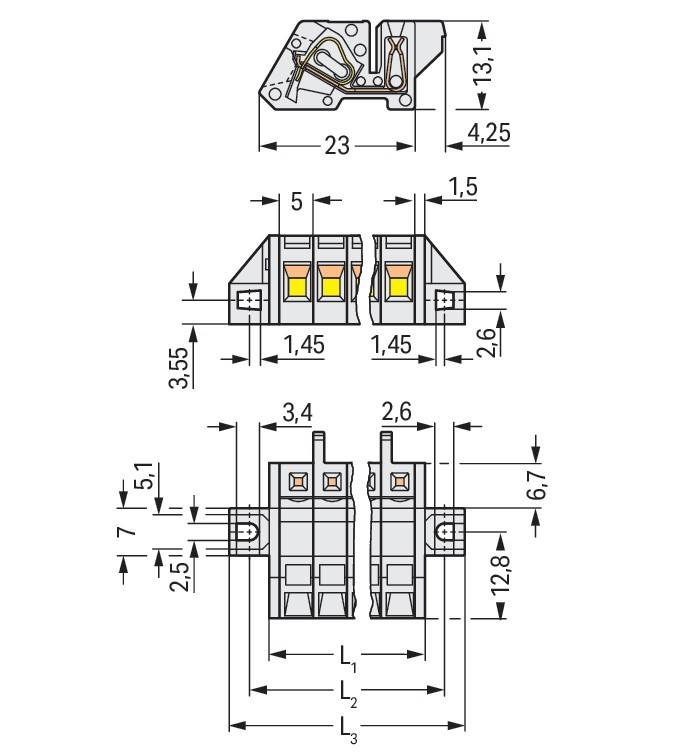WAGO GmbH & Co. KG 1-Leiter Federleiste 721-313/031-000