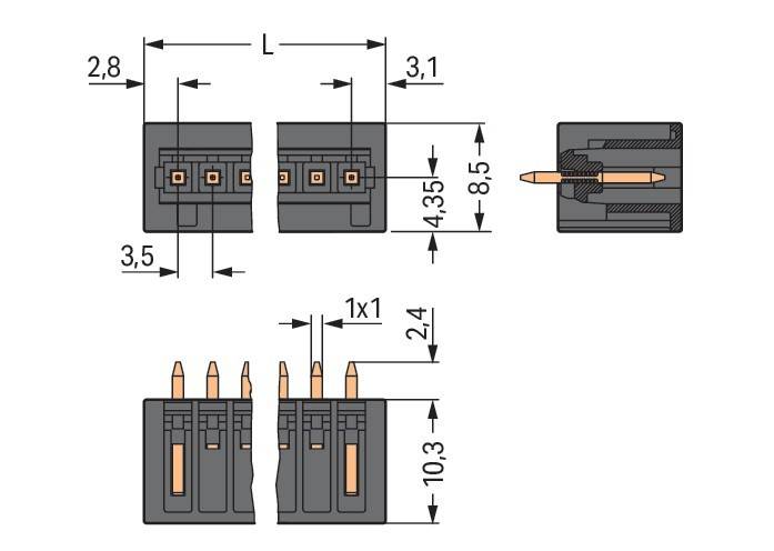 WAGO GmbH & Co. KG THR-Stiftleiste Lötstift 734-146/105-604/997-