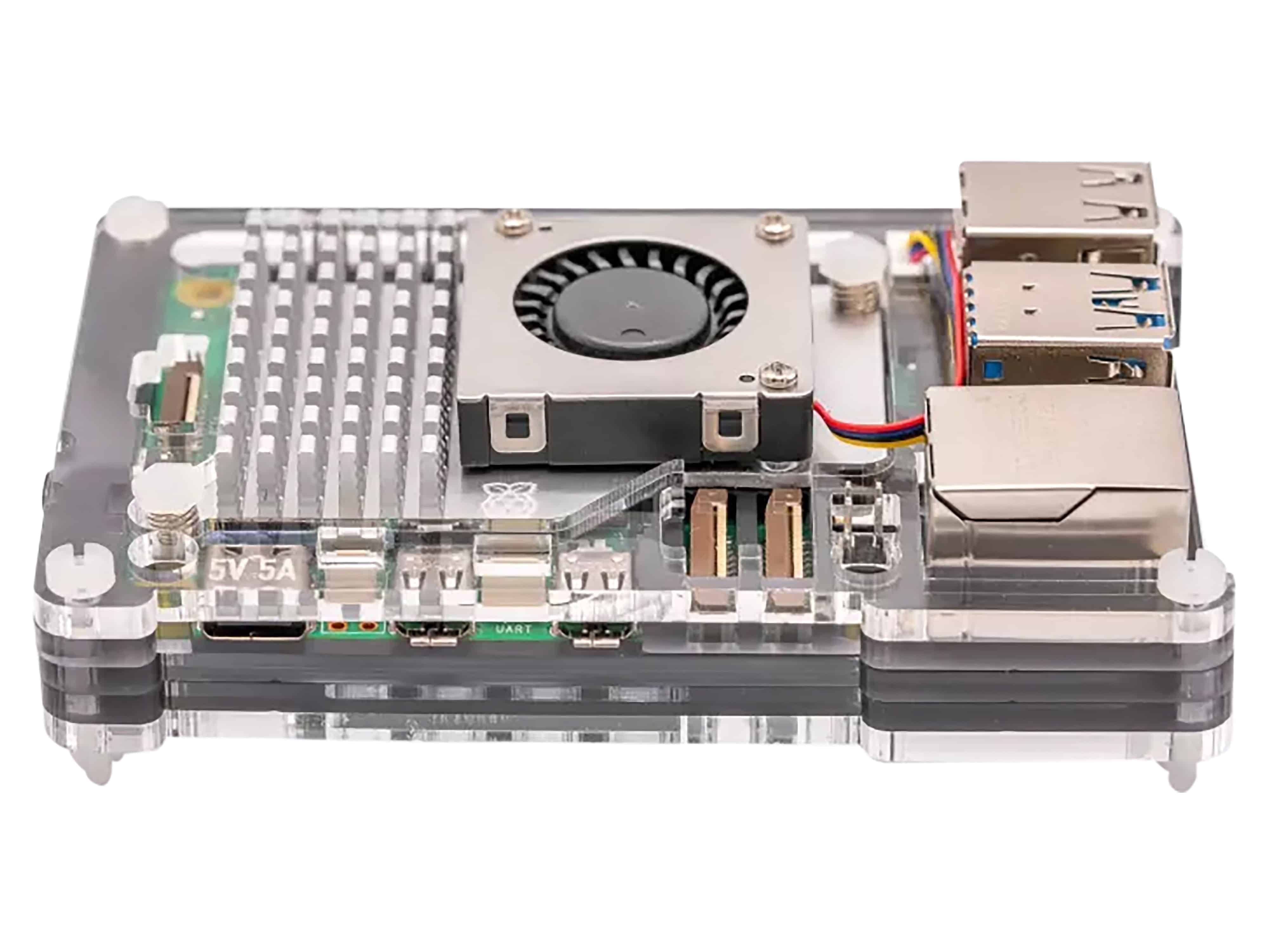 PIMORONI Pibow Gehäuse für Raspberry Pi 5, Grau, PIM677