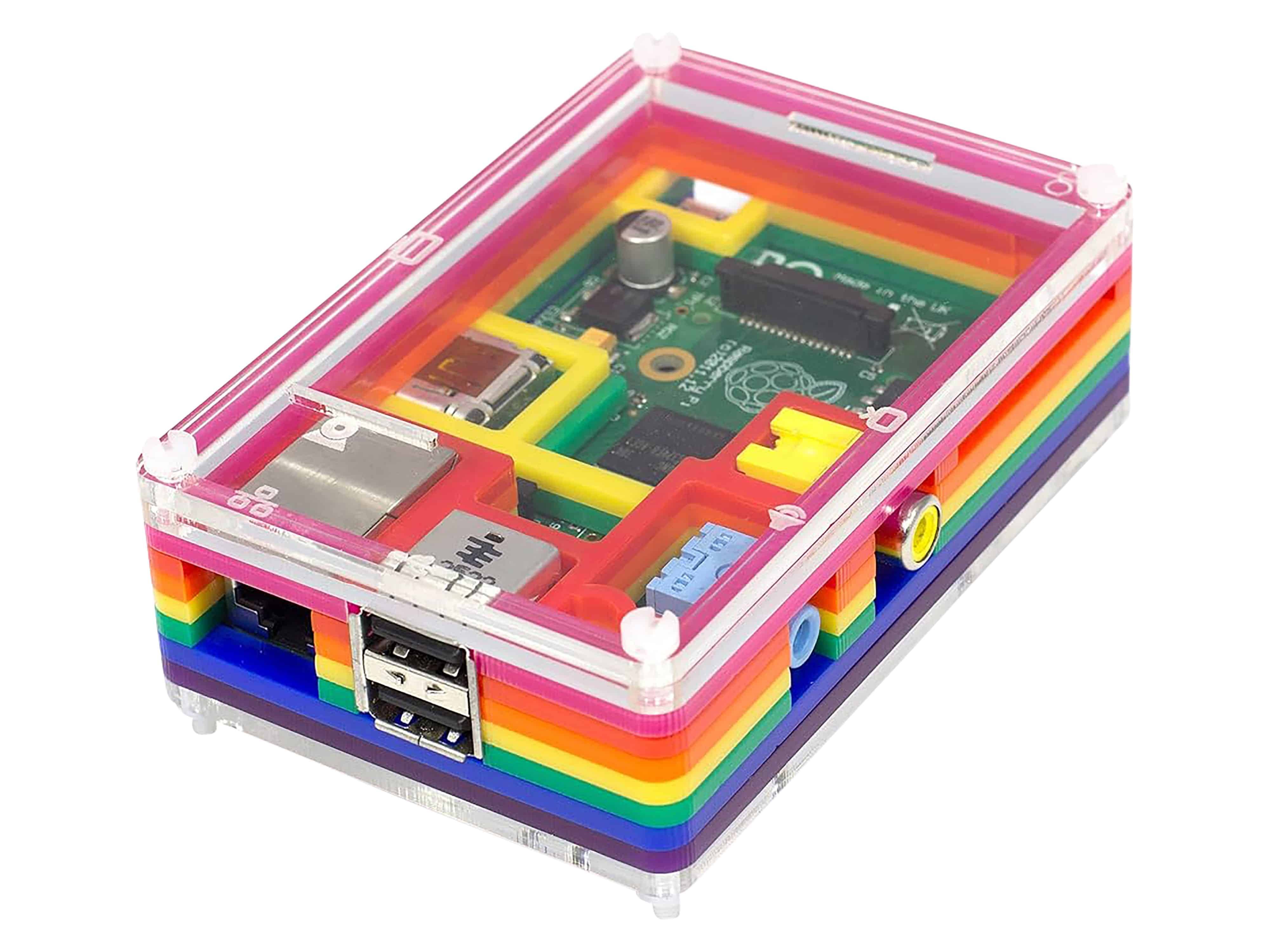 PIMORONI Pibow Gehäuse für Raspberry Pi 5, bunt, PIM678