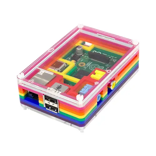 PIMORONI Pibow Gehäuse für Raspberry Pi 5, bunt, PIM678 PIMORONI Pibow Gehäuse für Raspberry Pi 5, bunt, PIM678