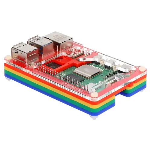 PIMORONI Pibow Gehäuse für Raspberry Pi 5, bunt, PIM678 PIMORONI Pibow Gehäuse für Raspberry Pi 5, bunt, PIM678