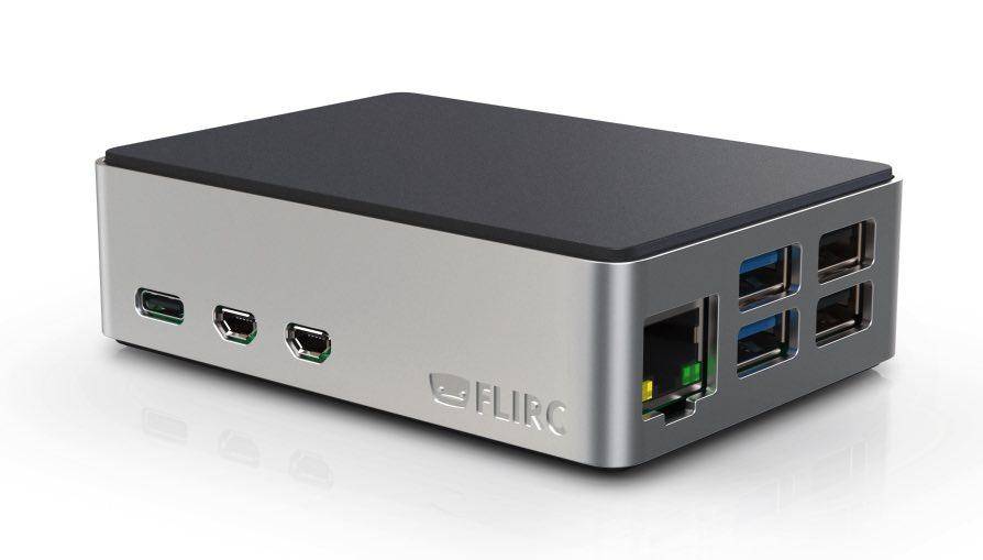 FLIRC Case - Aluminium Gehäuse für Raspberry Pi 5, silber/schwarz