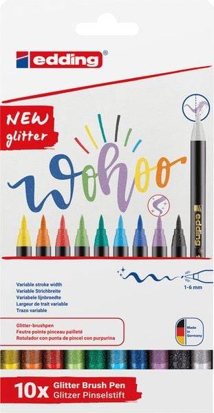 EDDING 1340 glitzer Brush-Pens farbsortiert 10 St.