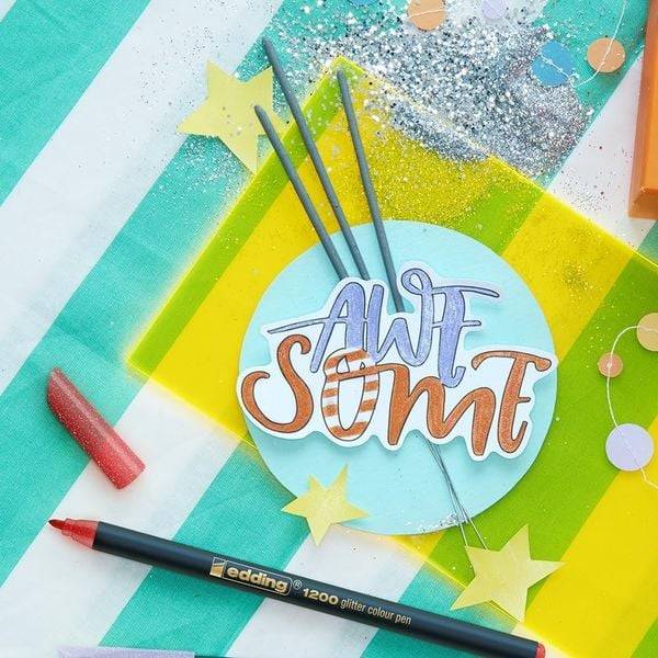 Edding 1200 glitzer Fasermaler 4er Set pastell