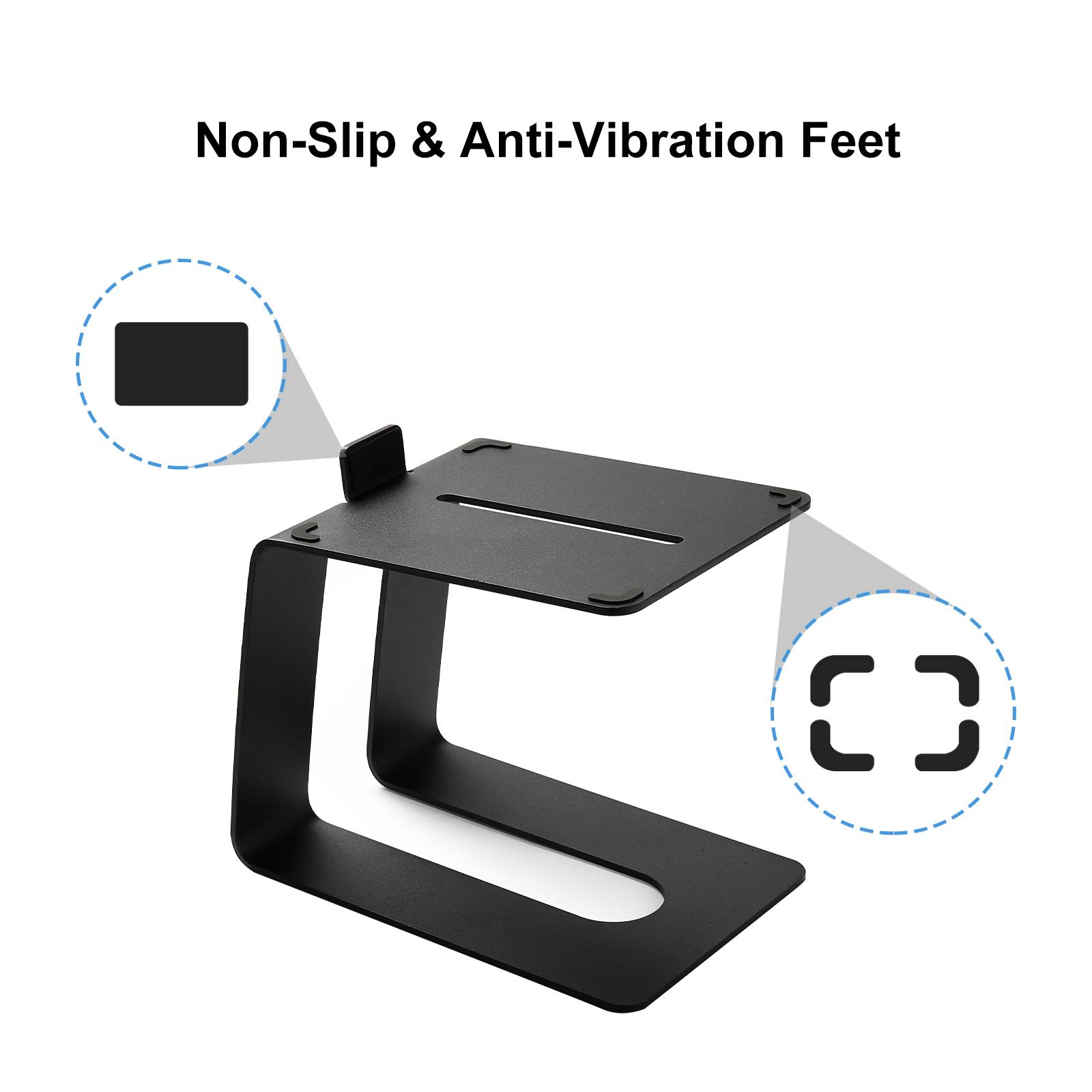 VENTRAY Desktop-Lautsprecherständer, Studiomonitor-Lautsprecherständer, vibrationsdämpfende, geneigte Tischlautsprecherständer, Schwarz(Paar)