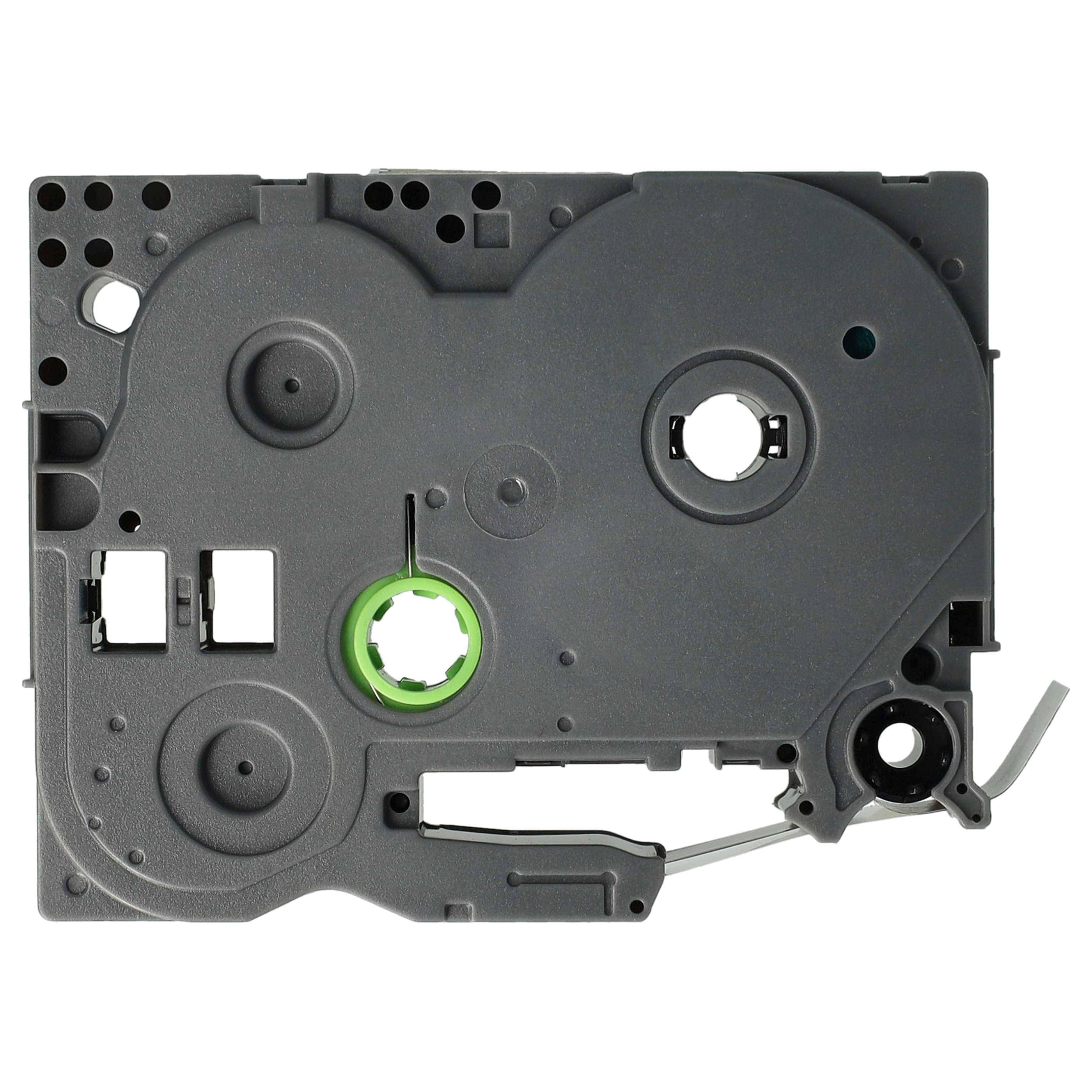 vhbw Schriftband-Kassette kompatibel mit Brother PT P300BT, P700, ST-5, RL-700S Etiketten-Drucker 4m x 12mm Schwarz auf Gold (geometrisch)