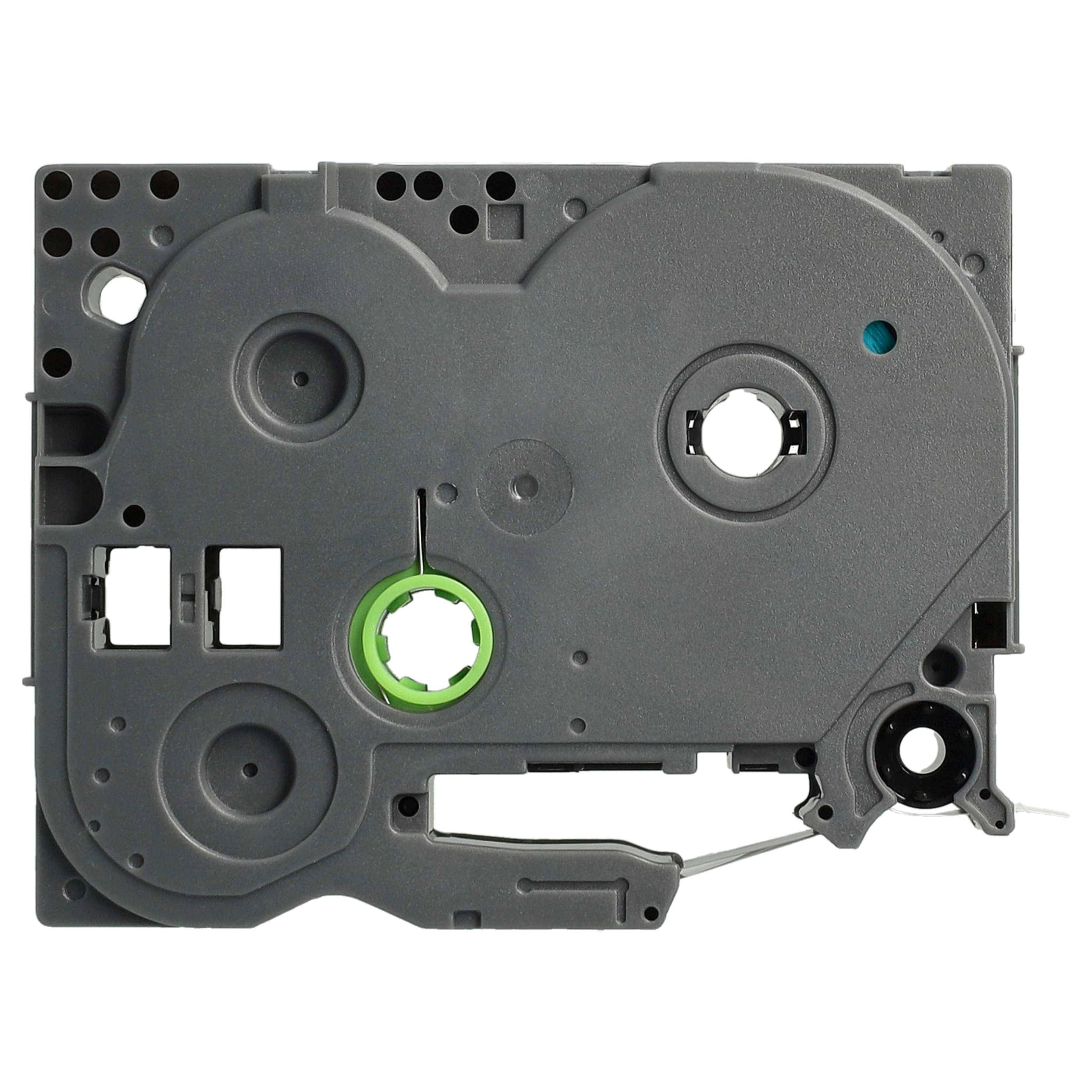 vhbw Schriftband-Kassette kompatibel mit Brother PT 1080BTS, 1080SBT, 1080 Etiketten-Drucker 4m x 12mm Schwarz auf Weiß m. rosa Herzen, Laminiert