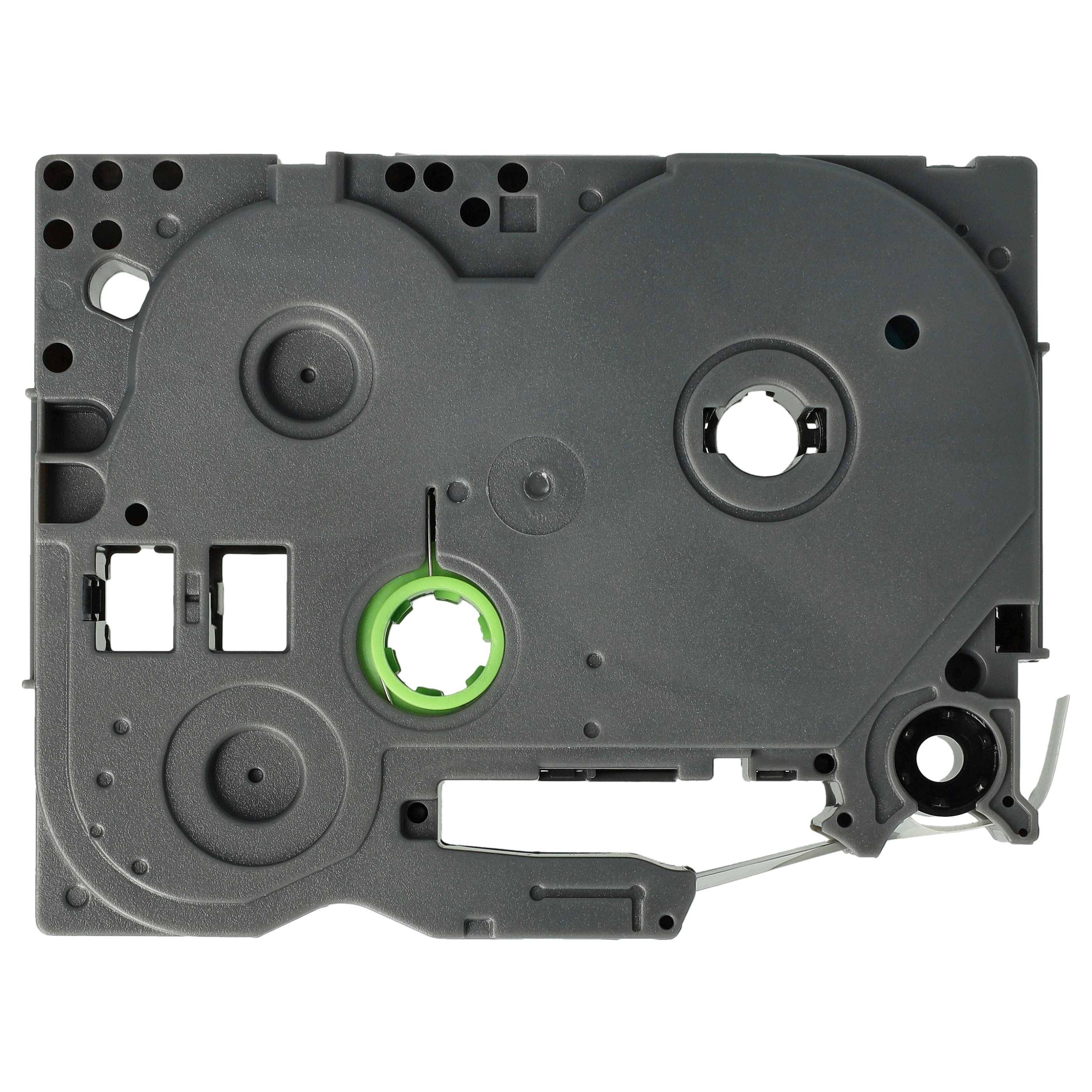 vhbw Schriftband-Kassette kompatibel mit Brother PT 300B, 300SP, 310B, 310, 300-Serie Etiketten-Drucker 4m x 12mm Schwarz auf Transparent, Laminiert