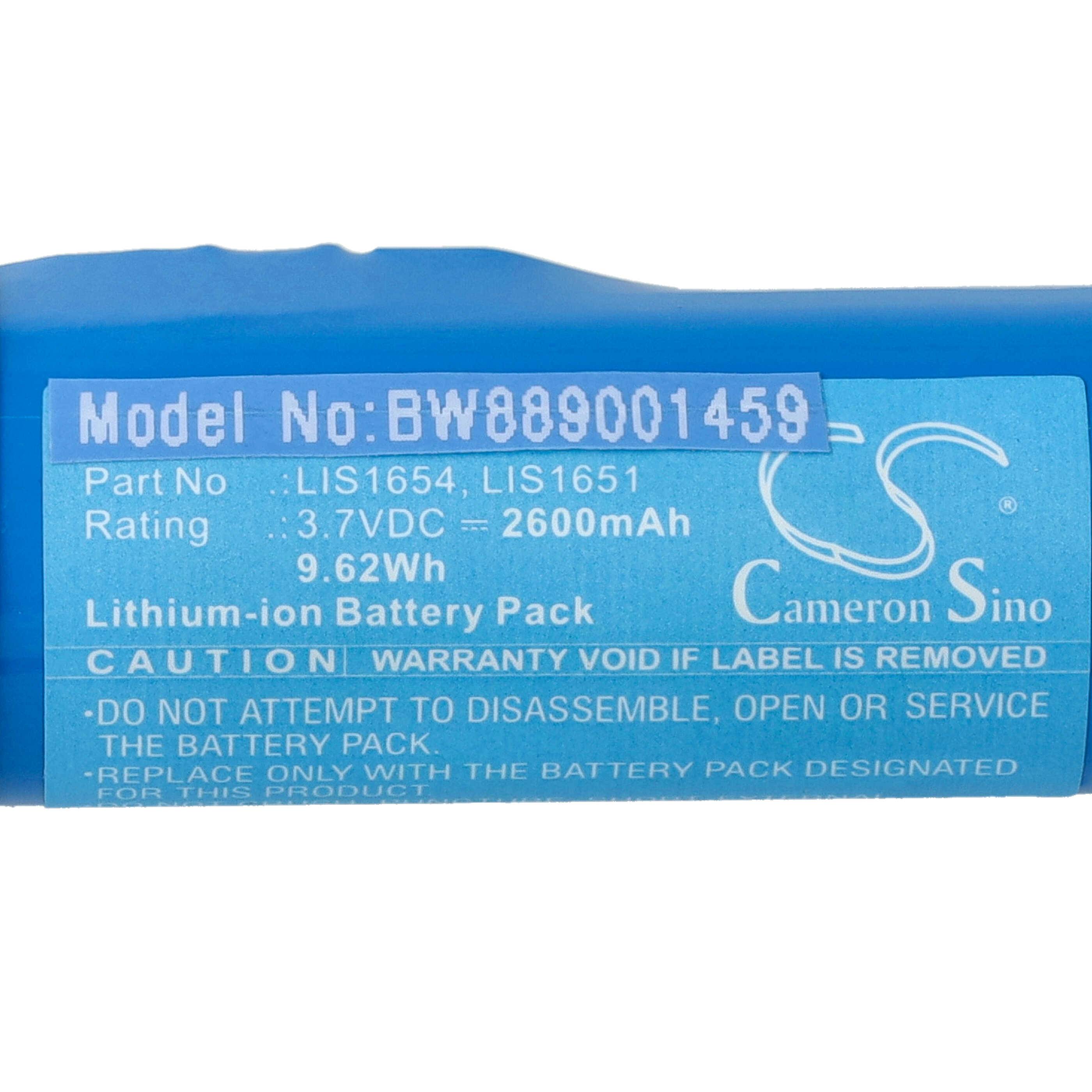 vhbw Akku Ersatz für Sony LIS1654, LIS1441, LIS1651 für Controller (2600 mAh, 3,7 V, Li-Ion)