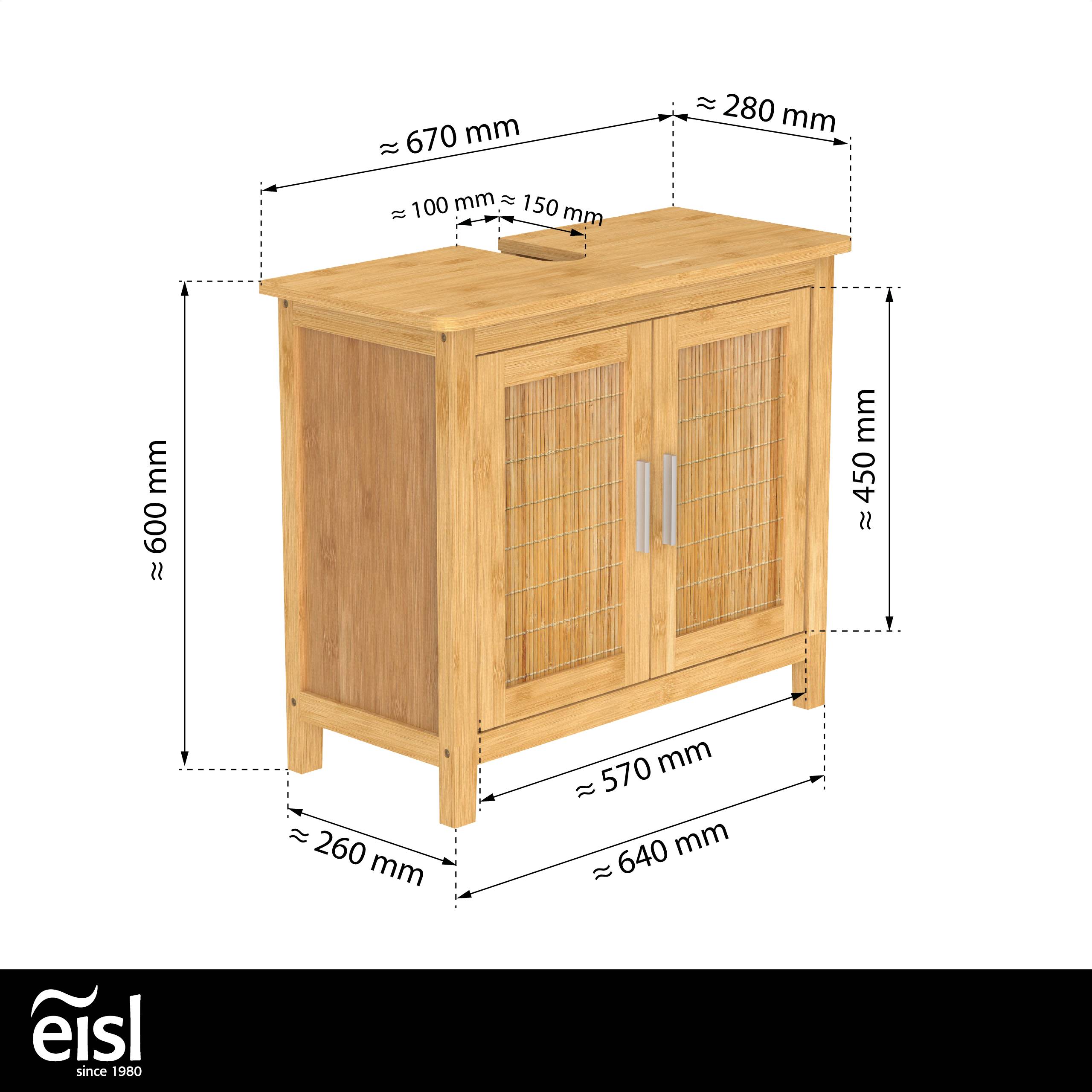 Bambus Waschbeckenunterschrank