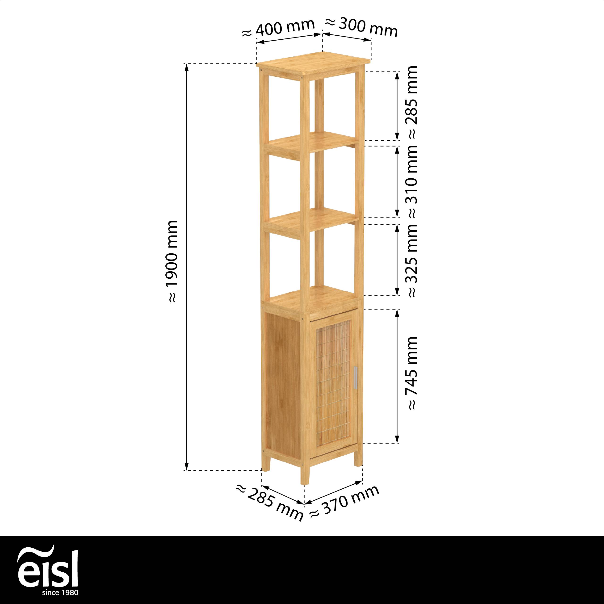 Bambus Hochschrank, mit 3 Fächern