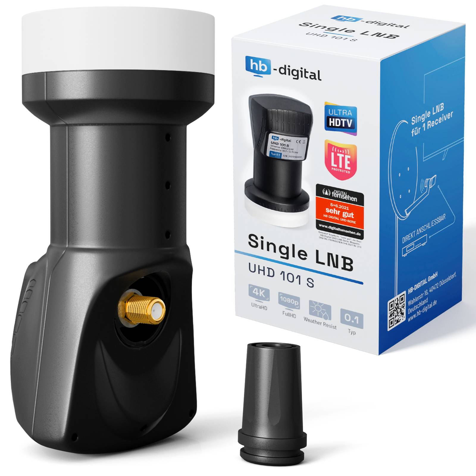hb-digital LNB Single für 1 Teilnehmer UHD 101S schwarz