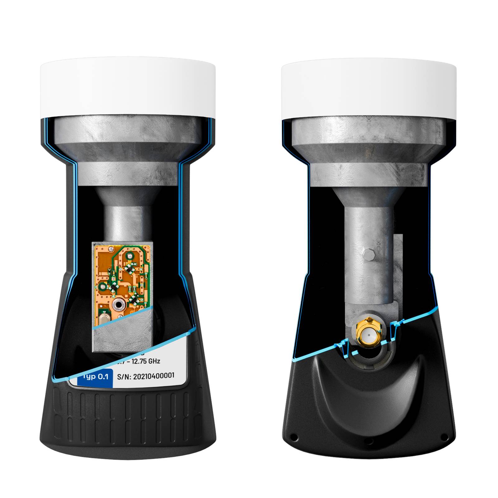 hb-digital LNB Single für 1 Teilnehmer UHD 101S schwarz