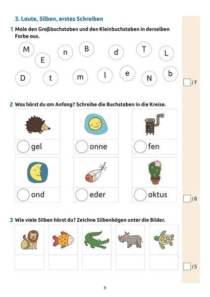 Übungsheft mit Tests in Deutsch 1. Klasse