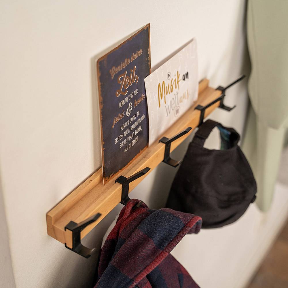 GARDEROBENLEISTE STRIPE - Menge: 5 x Haken