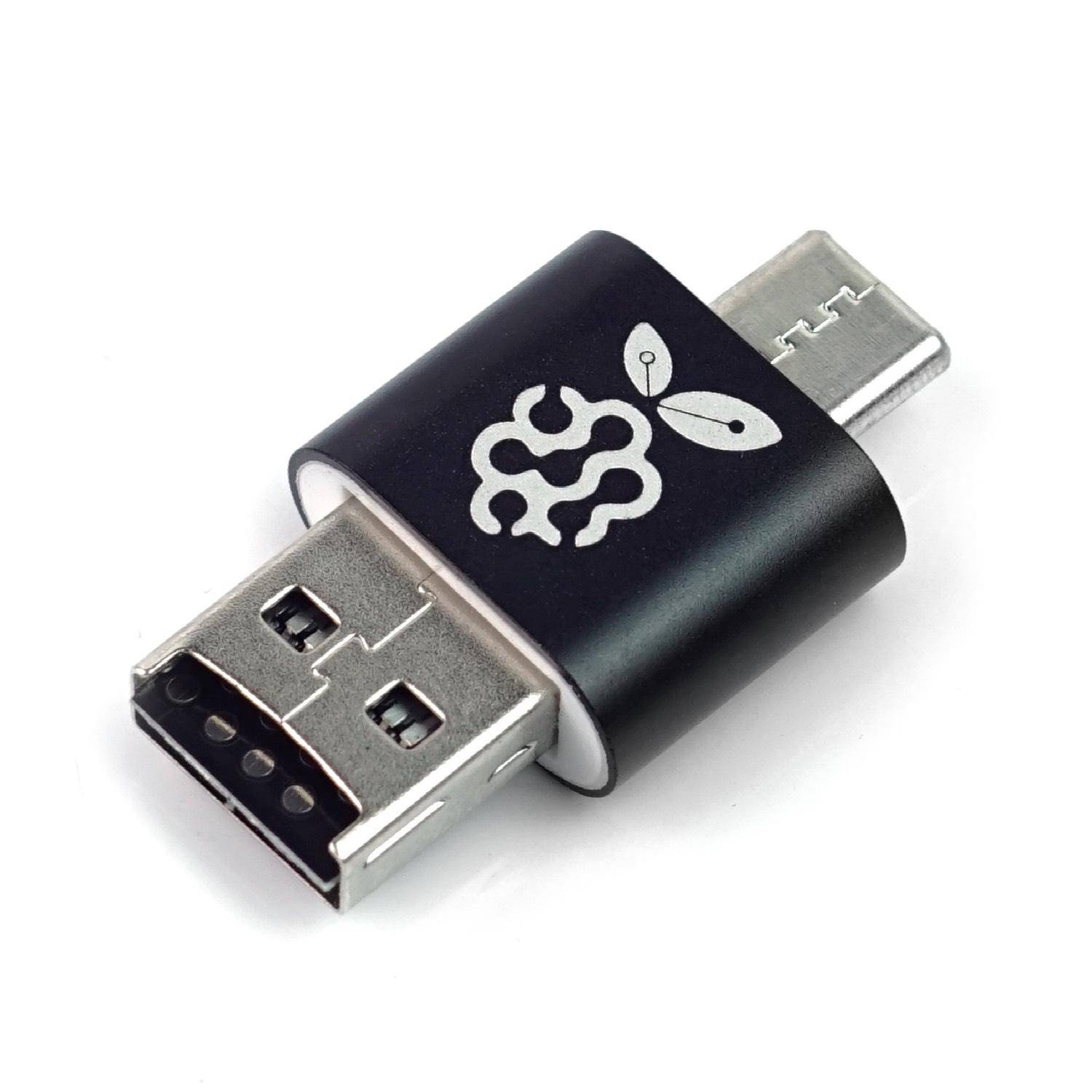 2in1 microSD Cardreader mit USB-A und USB-C Stecker, USB 2.0, schwarz