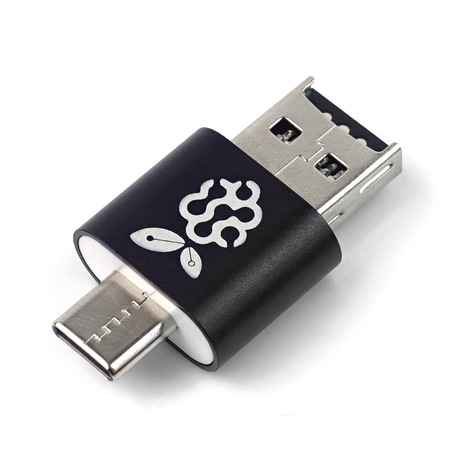 2in1 microSD Cardreader mit USB-A und USB-C Stecker, USB 2.0, schwarz