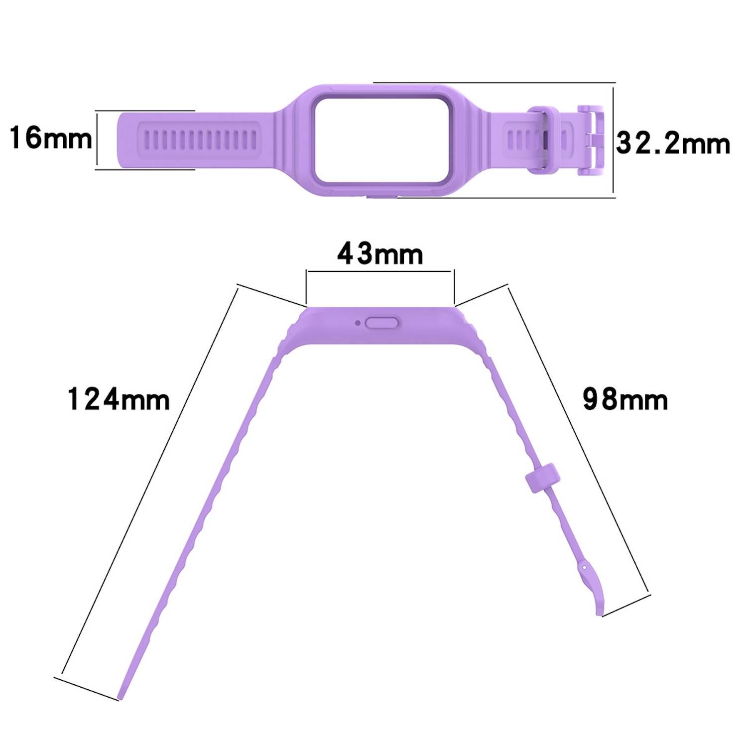 Für Samsung Galaxy Fit 3 TPU Uhrenarmband mit integriertem Gehäuse Ersatz Armband Weiß