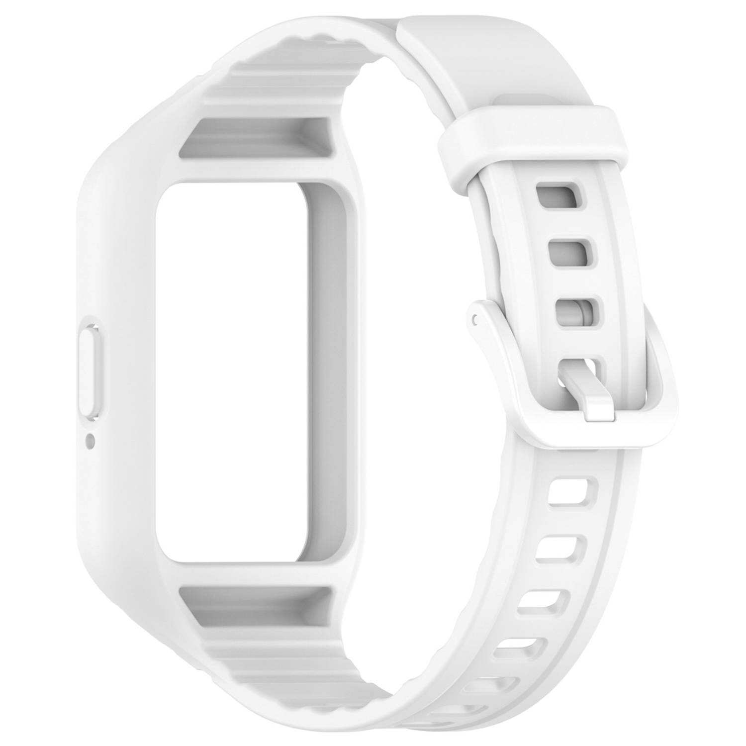 Für Samsung Galaxy Fit 3 TPU Uhrenarmband mit integriertem Gehäuse Ersatz Armband Weiß