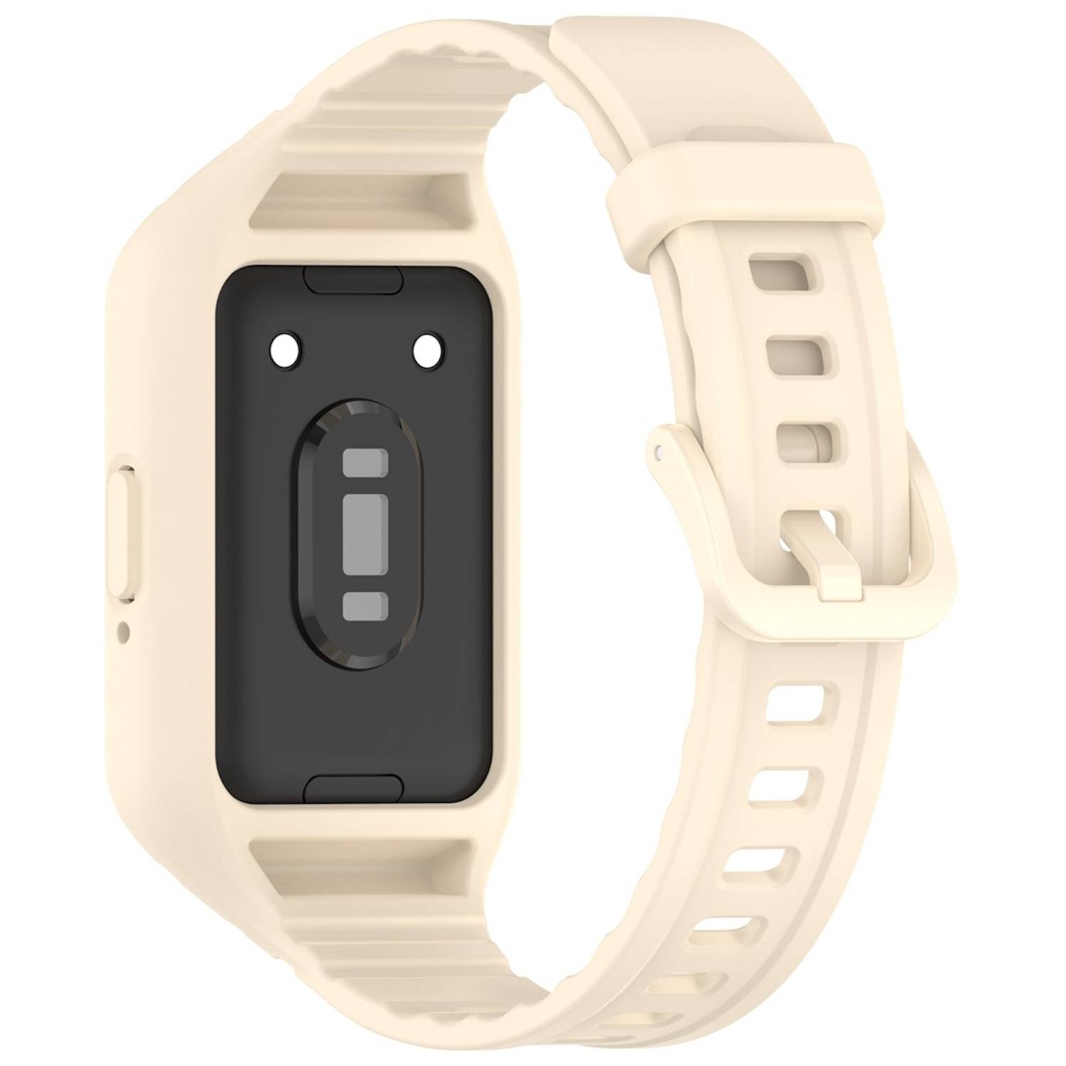 Für Samsung Galaxy Fit 3 TPU Uhrenarmband mit integriertem Gehäuse Ersatz Armband Beige