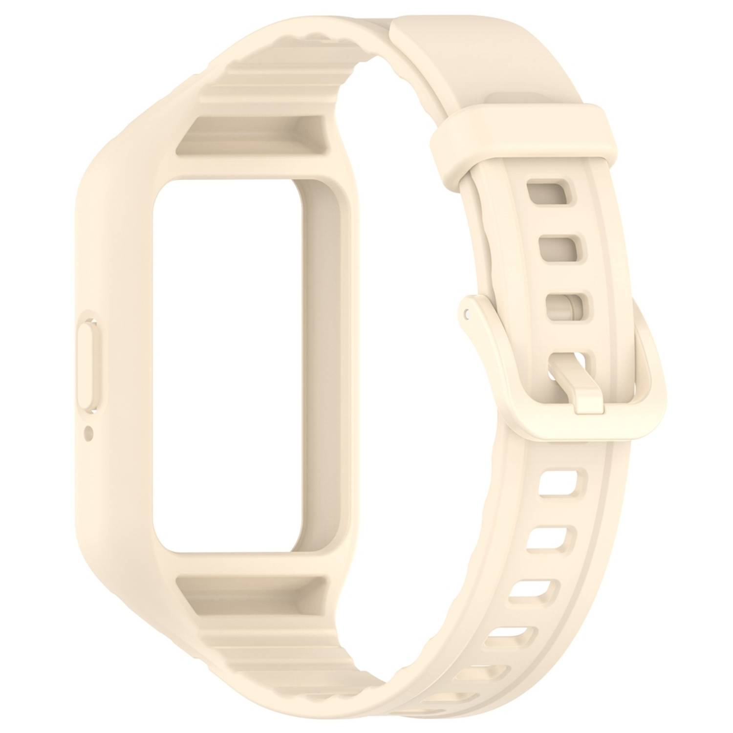 Für Samsung Galaxy Fit 3 TPU Uhrenarmband mit integriertem Gehäuse Ersatz Armband Beige
