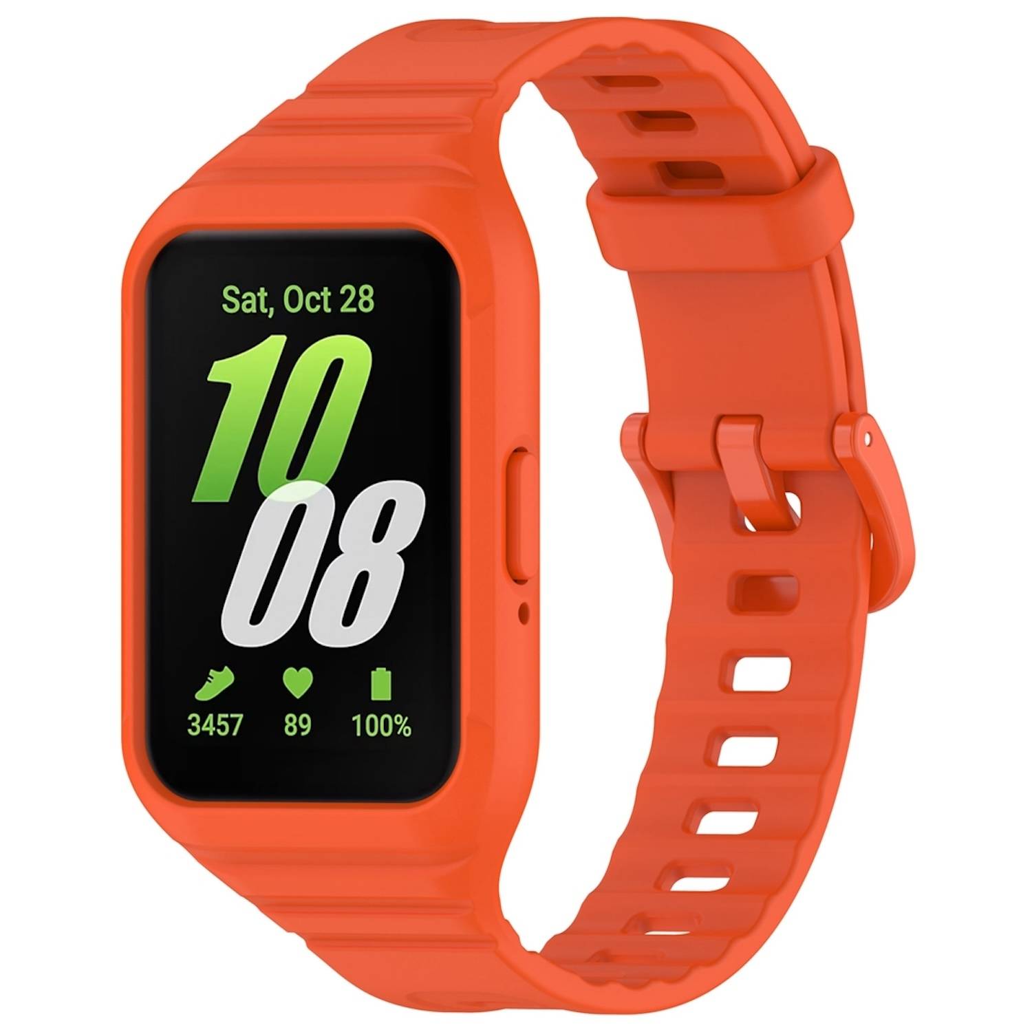 Für Samsung Galaxy Fit 3 TPU Uhrenarmband mit integriertem Gehäuse Ersatz Armband Orange