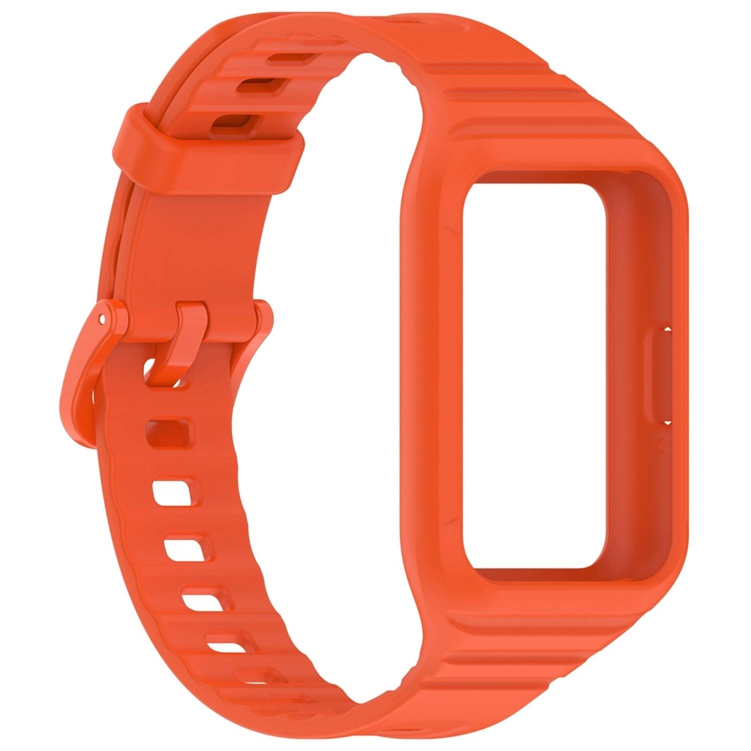 Für Samsung Galaxy Fit 3 TPU Uhrenarmband mit integriertem Gehäuse Ersatz Armband Orange