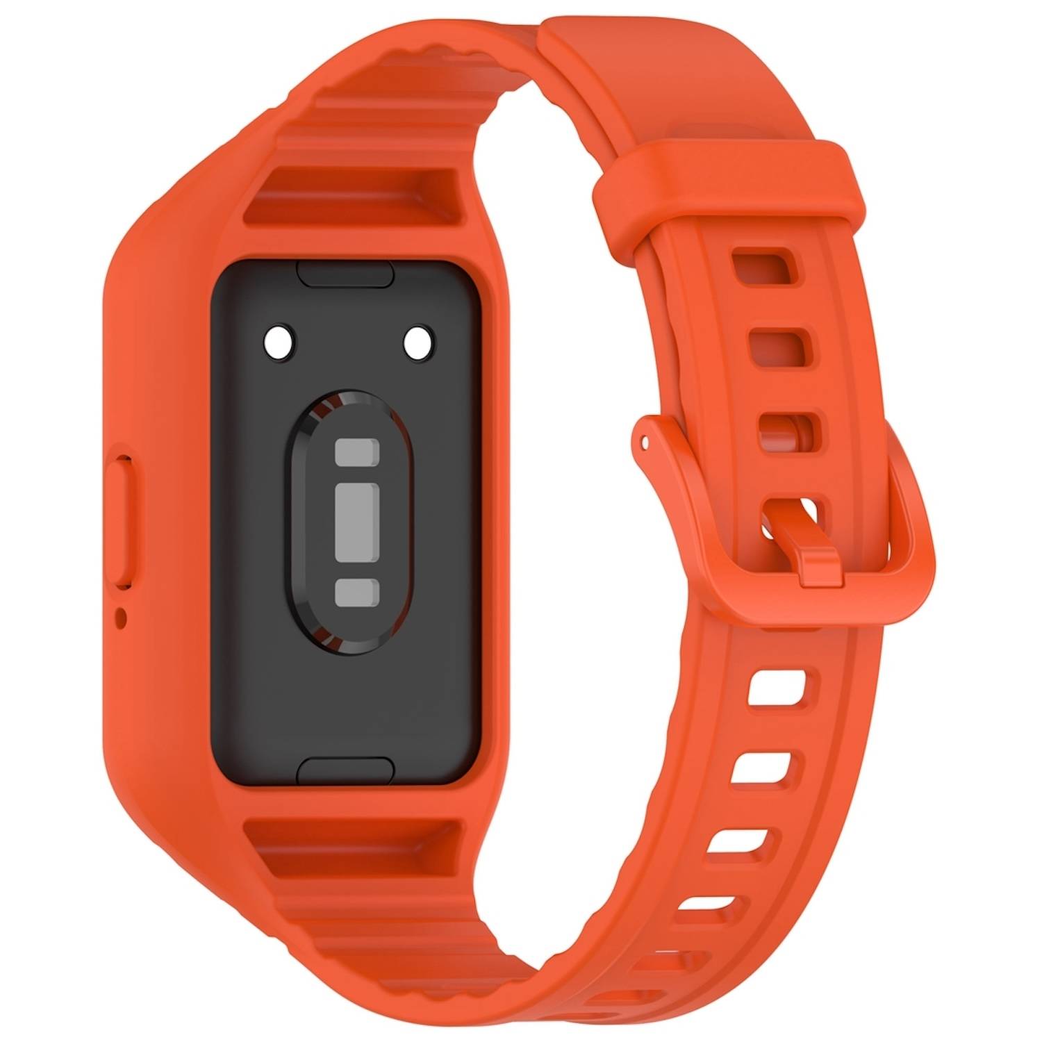 Für Samsung Galaxy Fit 3 TPU Uhrenarmband mit integriertem Gehäuse Ersatz Armband Orange