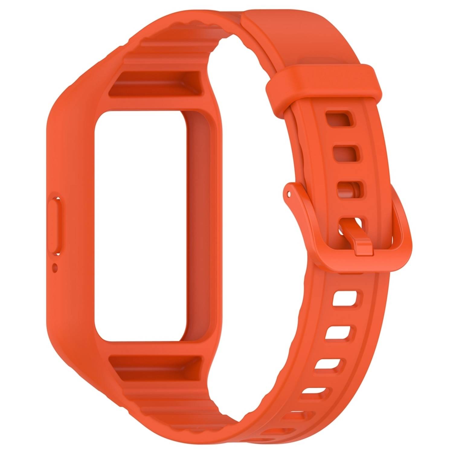 Für Samsung Galaxy Fit 3 TPU Uhrenarmband mit integriertem Gehäuse Ersatz Armband Orange