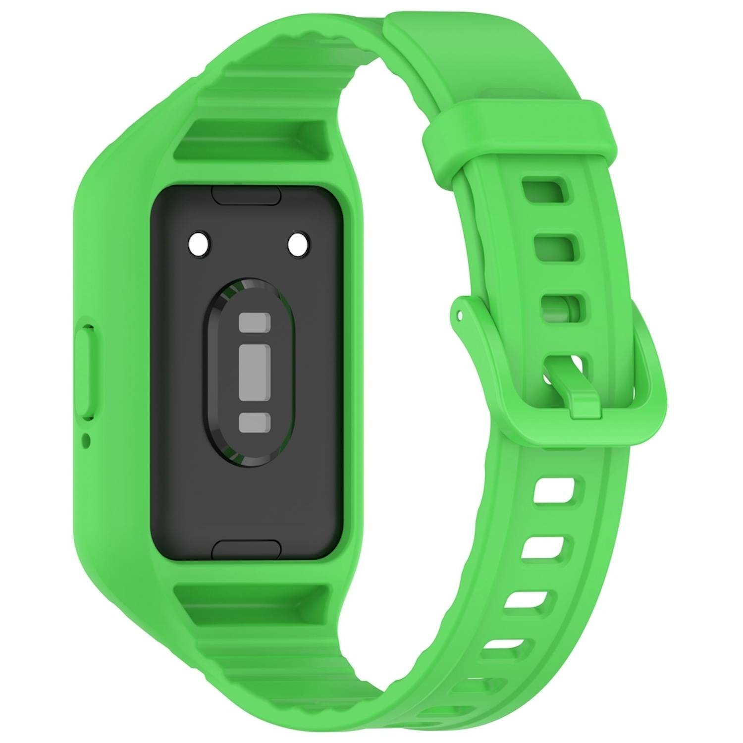 Für Samsung Galaxy Fit 3 TPU Uhrenarmband mit integriertem Gehäuse Ersatz Armband Hellgrün