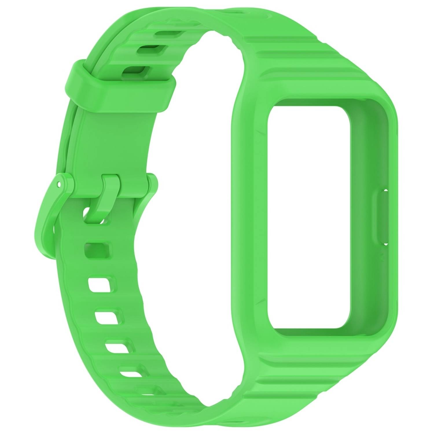 Für Samsung Galaxy Fit 3 TPU Uhrenarmband mit integriertem Gehäuse Ersatz Armband Hellgrün