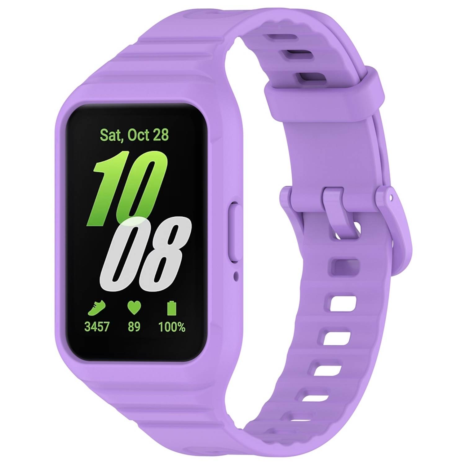 Für Samsung Galaxy Fit 3 TPU Uhrenarmband mit integriertem Gehäuse Ersatz Armband Lila