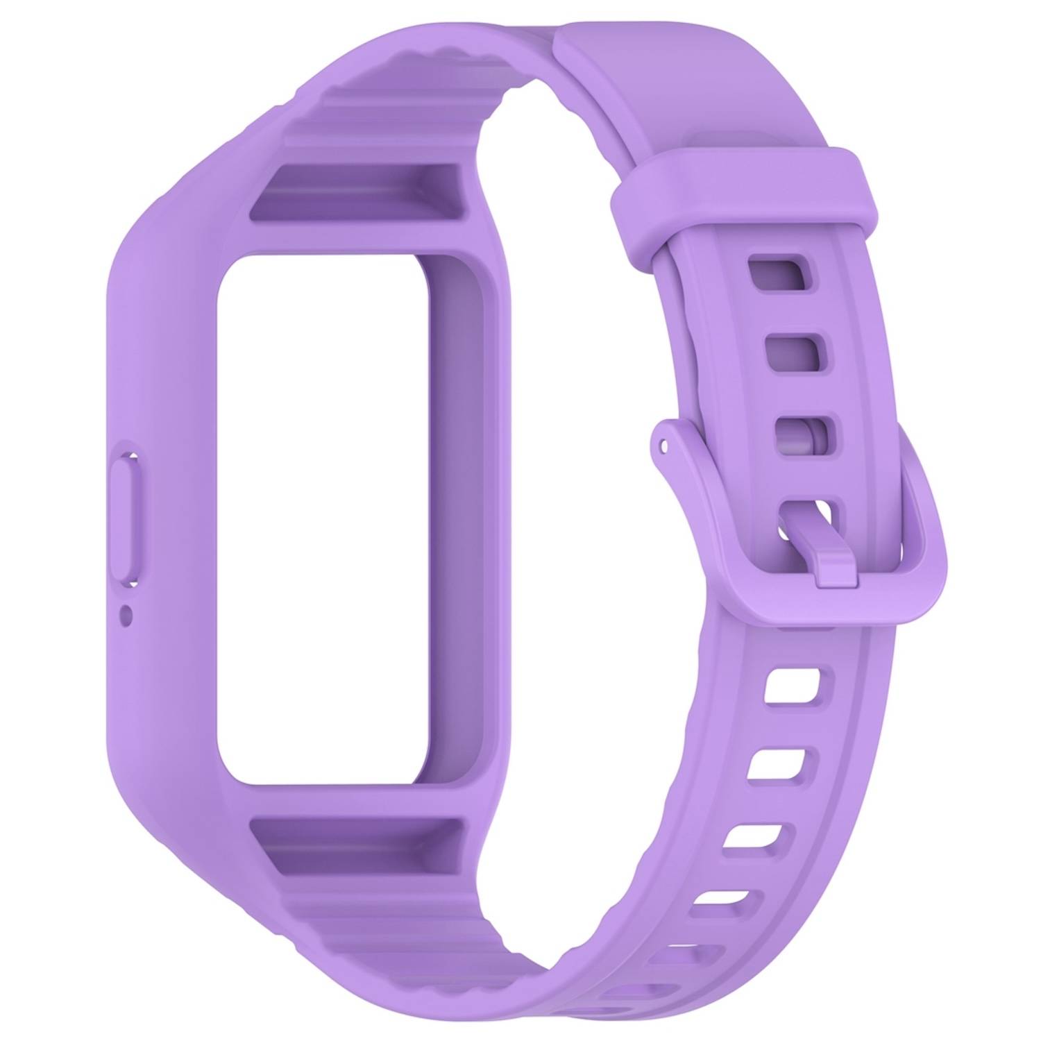 Für Samsung Galaxy Fit 3 TPU Uhrenarmband mit integriertem Gehäuse Ersatz Armband Lila
