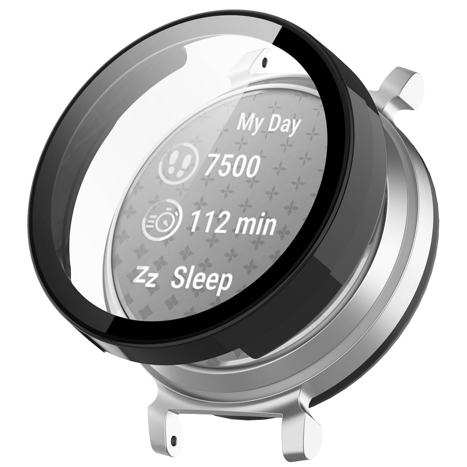 Für Garmin Lily 2 Kunststoff PC Smart Watch Hülle + H9 Schutz Hart Glas Schwarz