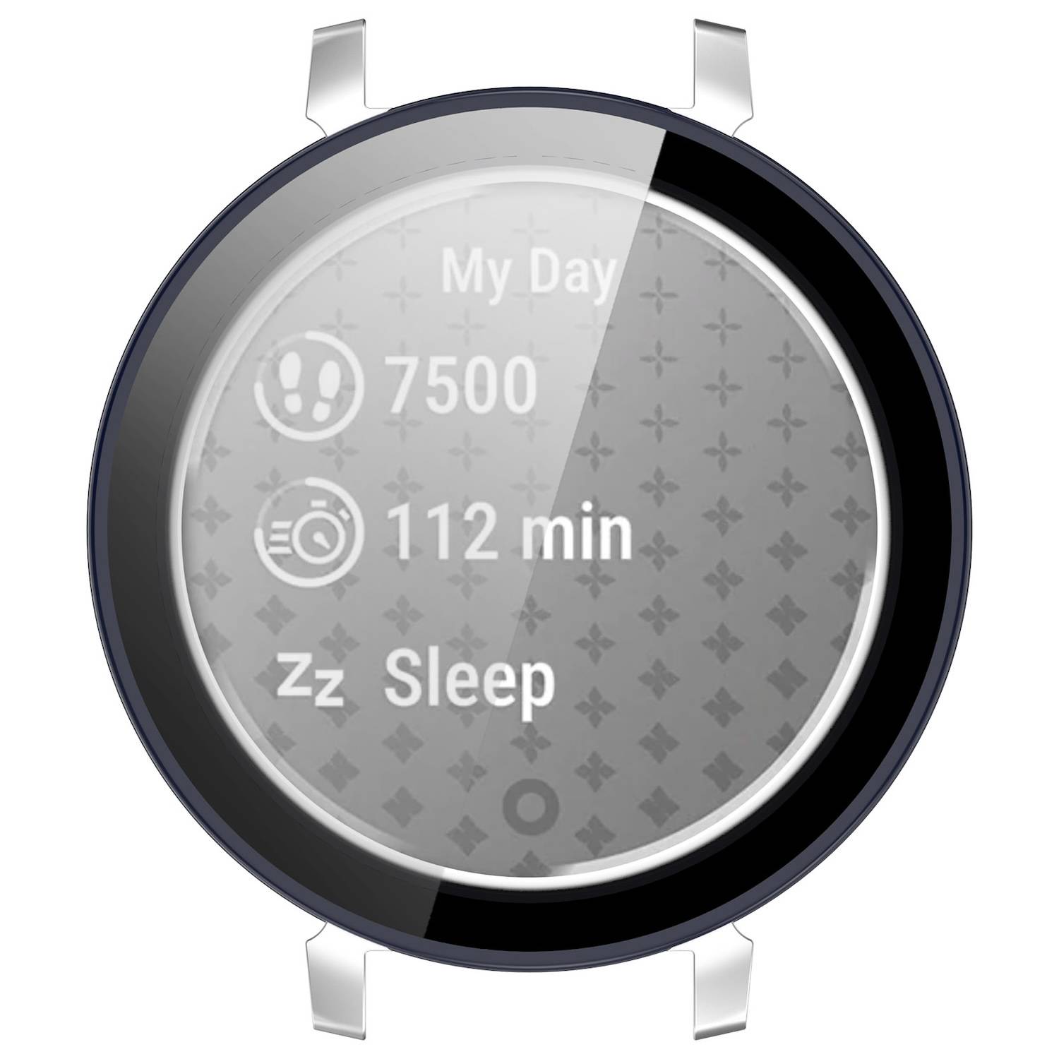 Für Garmin Lily 2 Kunststoff PC Smart Watch Hülle + H9 Schutz Hart Glas Dunkelblau