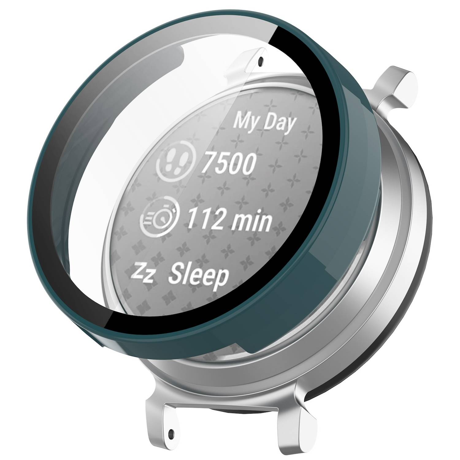 Für Garmin Lily 2 Kunststoff PC Smart Watch Hülle + H9 Schutz Hart Glas Dunkelgrün