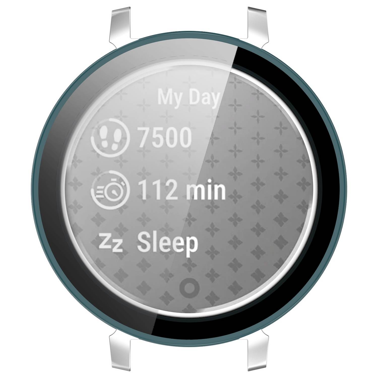 Für Garmin Lily 2 Kunststoff PC Smart Watch Hülle + H9 Schutz Hart Glas Dunkelgrün